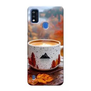 Чехол с уникальным дизайном «Осень с кофе» для ZTE Blade A51 (Кофе на природе)