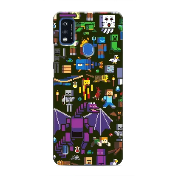 Чехол с принтом «Коллаж Майнкрафт» для ZTE Blade A51