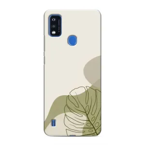 Силконовий чохол з принтом в квітах на ZTE Blade A51 (Зелена монстера дизайн)