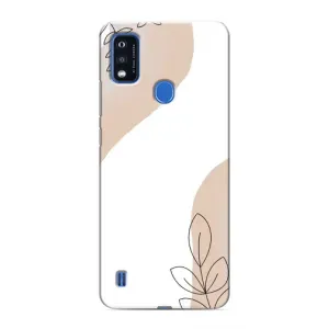 Силконовий чохол з принтом в квітах на ZTE Blade A51 (Нюдова гілочка абстракція)
