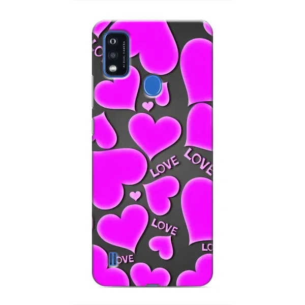 Чохол з принтом «Pink hearts» для ZTE Blade A51