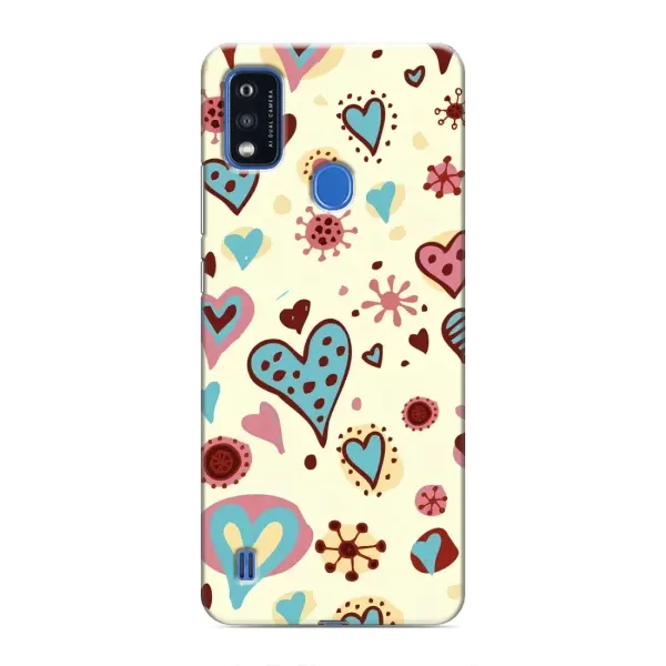 Чохол з принтом «Сердечки» для ZTE Blade A51