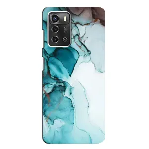 Чохол для ZTE Blade A52 - з принтом (Дизайнерські) (AlphaPrint) (Бірюзовий мрамор)