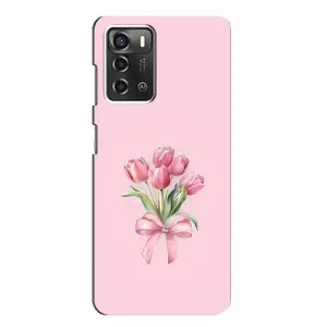 Чохол з розовим принтом для ZTE Blade A52 (Букет квітів)