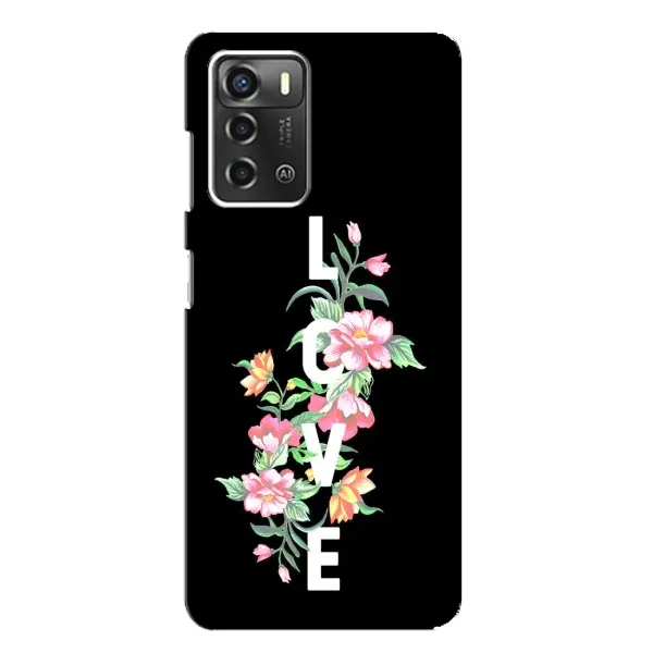 Чехол с принтом «Цветы LOVE» для ZTE Blade A52 Чехол с принтом «Цветы LOVE» для ZTE Blade A52