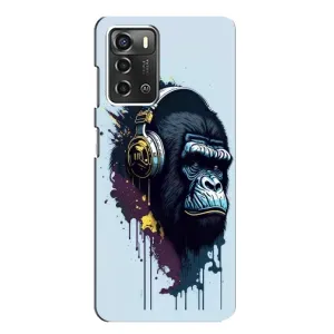 Чохол з Мавпами ZTE Blade A52 - (AlphaPrint) (Горила в навушниках)