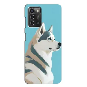 Чохол з Хаскі ZTE Blade A52 - (AlphaPrint) (Хаскі арт)