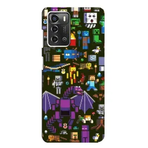 Чохол Майнкрафт на ZTE Blade A52 (AlphaPrint) Minecraft (Колаж Майнкрафт)