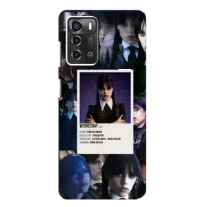Чехлы Венсдей на ZTE Blade A52 Уэнсдей (AlphaPrint) (коллаж Уэнздей)