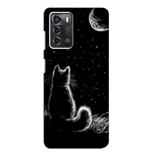 Чохол з принтом «Котик і місяць» для ZTE Blade A52