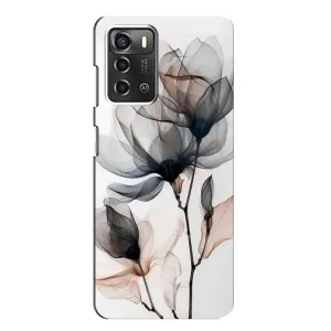 Чехол с принтом «Цветы на белом» для ZTE Blade A52