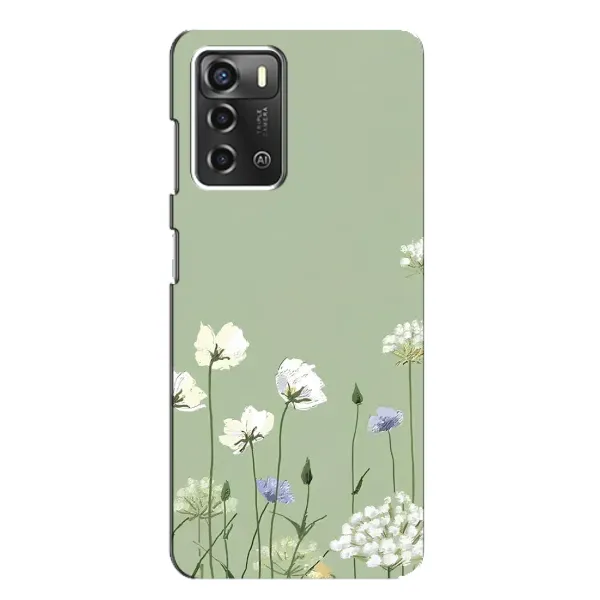 Чехол с принтом «Цветы на зеленом» для ZTE Blade A52