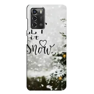 Новогодние, Праздничные Чехлы для ZTE Blade A52 - 2024 год (Let it snow)