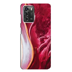 Чохол для ZTE Blade A52 - з принтом (Дизайнерські) (AlphaPrint) (Мрамор червоний)