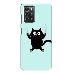 Чохол з принтом для ZTE Blade A52 (AlphaPrint) Модні коти (Падаючий кіт)