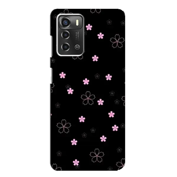 Чехол с принтом «Розовые цветы на черном» для ZTE Blade A52