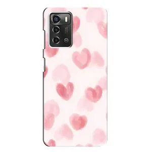 Чохол з розовим принтом для ZTE Blade A52 (Рожеві сердечки)