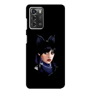 Чехлы Венсдей на ZTE Blade A52 Уэнсдей (AlphaPrint) (серьезная Уэнздей)