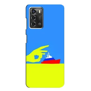 Чехол с принтом (Русский корабль...) для ZTE Blade A52 (AlphaPrint) (Щелбан кораблю)