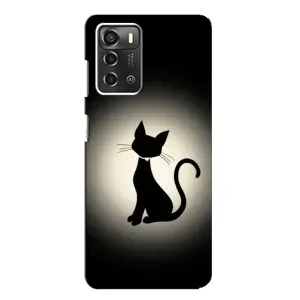 Чохол з принтом для ZTE Blade A52 (AlphaPrint) Модні коти (Силует котика)