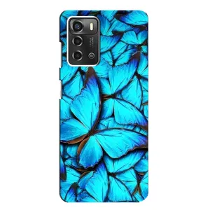 Чохол з принтом для ZTE Blade A52 - (Прикольні) (AlphaPrint) (Сині метелики)