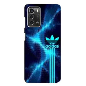 Чохли Адидас для ZTE Blade A52 (AlphaPrint) (Синій Адідас)