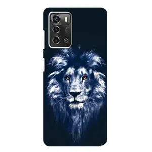 Чохол з картинкою ЛЕВ для ZTE Blade A52 (VPrint) (Синій Лев)