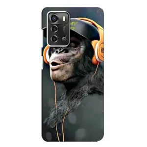 Чохол з Мавпами ZTE Blade A52 - (AlphaPrint) (В навушниках)