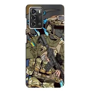 Чехлы с картинкой ЗСУ для ZTE Blade A52 (AlphaPrint) (Воин ВСУ)