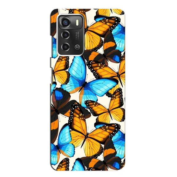 Чехол с принтом «Яркие бабочки» для ZTE Blade A52