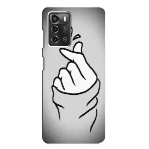 Чохол з принтом для ZTE Blade A52 (AlphaPrint - Знак сердечка) (Значок Love)