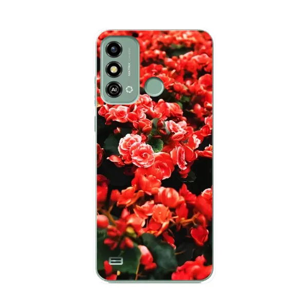 Чохол з принтом «Квіти червоні» для ZTE Blade A53 Чохол з принтом «Квіти червоні» для ZTE Blade A53