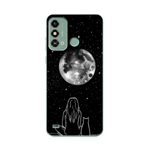 Чохол з малюнком кіт на ZTE Blade A53 (Дівчина з котом)