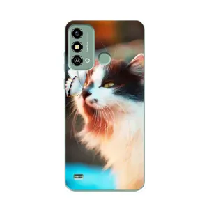 Чохол на ЗТЕ Блейд А53 з Котиками (VPrint) (Котик з метеликом)