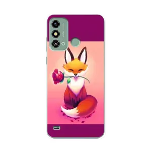 Чохли з картинкою Лисичка для ZTE Blade A53 (VPrint) (Лиса з трояндою)