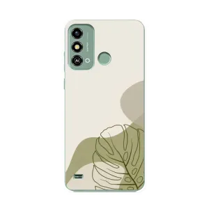 Силконовий чохол з принтом в квітах на ZTE Blade A53 (Зелена монстера дизайн)