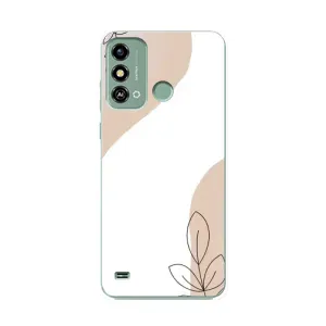 Силконовий чохол з принтом в квітах на ZTE Blade A53 (Нюдова гілочка абстракція)