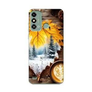 Чехол с уникальным дизайном «Осень с кофе» для ZTE Blade A53 (Осенне-зимний кофе)