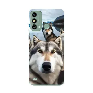 Чохол з Хаскі ZTE Blade A53 - (AlphaPrint) (Селфі Хаскі)