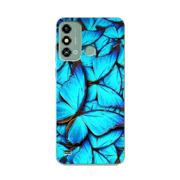 Чехол с принтом «Синие бабочки» для ZTE Blade A53