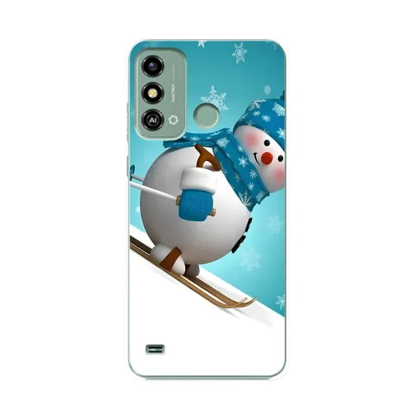 Чехол с принтом «Снеговик на лыжах» для ZTE Blade A53
