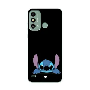 Чехол с принтом Стич на ZTE Blade A53 (Стич на черном)