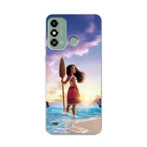 Чохол з мультфільмом Ваяна ZTE Blade A53 (Моана з веслом)