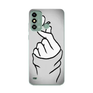 Чохол з принтом для ZTE Blade A53 (AlphaPrint - Знак сердечка) (Значок Love)