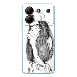 Чохол з друком для ZTE Blade A54 - (Мода) (AlphaPrint) (Фото дівчини)