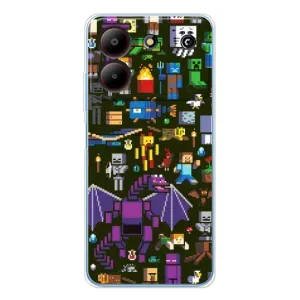 Чехол Майнкрафт на ZTE Blade A54 (AlphaPrint) Minecraft (Коллаж Майнкрафт)