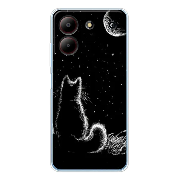 Чехол с принтом «Котик и луна» для ZTE Blade A54 Чехол с принтом «Котик и луна» для ZTE Blade A54