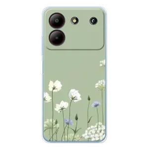 Чохол з квітковим принтом на ZTE Блейд А54 (Квіти на зеленому)