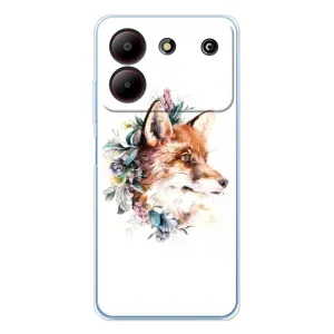 Чехлы с картинкой Лисички для ZTE Blade A54 (VPrint) (Лисичка в цветочках)