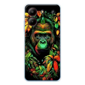Чохол з Мавпами ZTE Blade A54 - (AlphaPrint) (Мавпа в квітах)